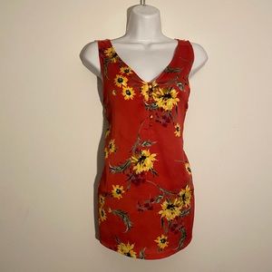 EXPRESS Red Floral blouse